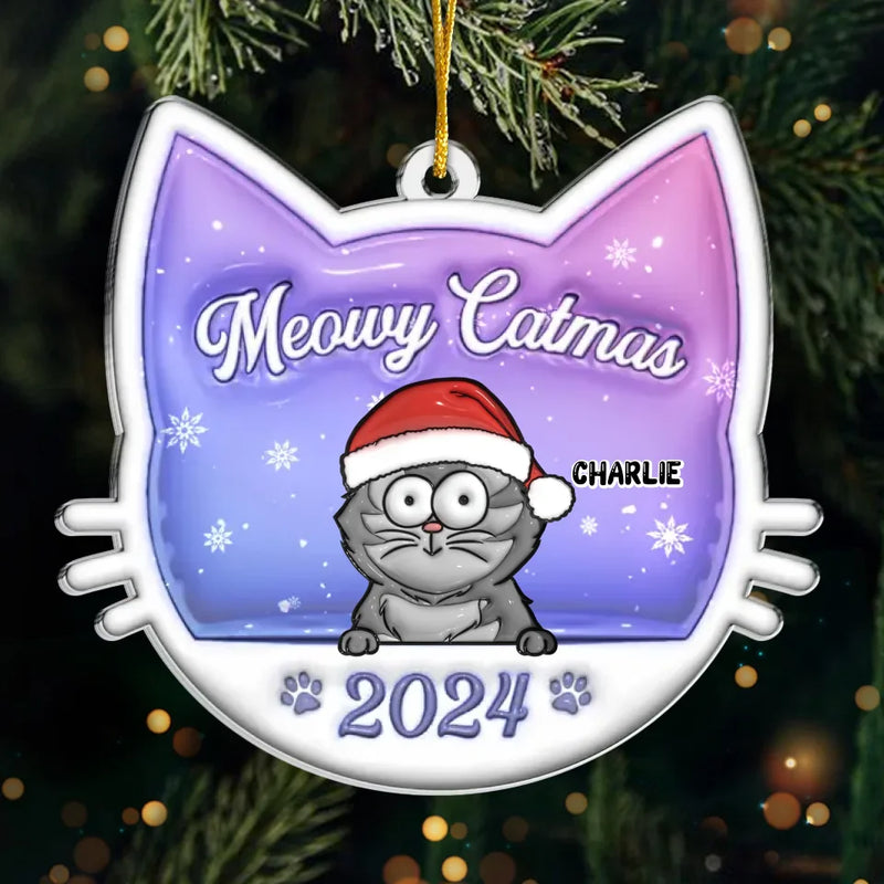 Custom Cat Name Christmas Gifts for Cat Lovers - Personalized Ornament
