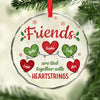 Friends Are Tied Together With Heartstrings - Bestie Personalized Custom Circle Glass Ornament - Christmas Gift For Best Friends, BFF, Sisters