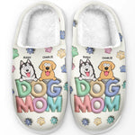 Custom Name Dog Mom Gifts for Women - Personalized Fluffy Slipper