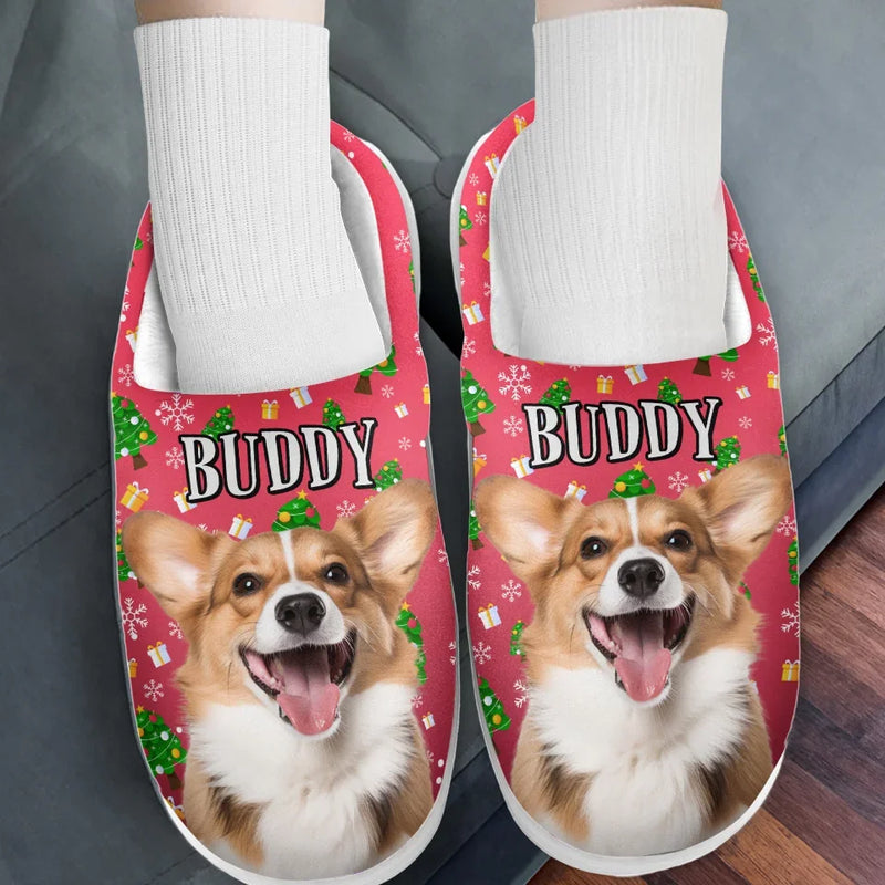 Custom Photo Wagging Tails, Happy Hearts - Dog & Cat Personalized Custom Fluffy Slippers - Christmas Gift For Pet Owners, Pet Lovers