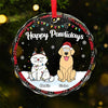 We Celebrate The Love Of Our Pets - Dog & Cat Personalized Custom Circle Glass Ornament - Christmas Gift For Pet Owners, Pet Lovers