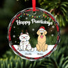 We Celebrate The Love Of Our Pets - Dog & Cat Personalized Custom Circle Glass Ornament - Christmas Gift For Pet Owners, Pet Lovers