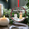 We Celebrate The Love Of Our Pets - Dog & Cat Personalized Custom Circle Glass Ornament - Christmas Gift For Pet Owners, Pet Lovers