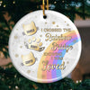 My Heart Carries You Across The Rainbow Bridge - Memorial Personalized Custom Ornament - Ceramic Round Shaped - Sympathy Gift, Christmas Gift For Pet Owners, Pet Lovers