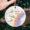 My Heart Carries You Across The Rainbow Bridge - Memorial Personalized Custom Ornament - Ceramic Round Shaped - Sympathy Gift, Christmas Gift For Pet Owners, Pet Lovers