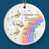 My Heart Carries You Across The Rainbow Bridge - Memorial Personalized Custom Ornament - Ceramic Round Shaped - Sympathy Gift, Christmas Gift For Pet Owners, Pet Lovers