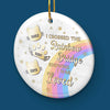 My Heart Carries You Across The Rainbow Bridge - Memorial Personalized Custom Ornament - Ceramic Round Shaped - Sympathy Gift, Christmas Gift For Pet Owners, Pet Lovers