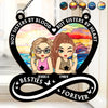 Not Sisters By Blood But Sisters By Heart - Bestie Personalized Window Hanging Suncatcher - Christmas Gift For Best Friends, BFF, Sisters
