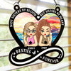 Not Sisters By Blood But Sisters By Heart - Bestie Personalized Window Hanging Suncatcher - Christmas Gift For Best Friends, BFF, Sisters
