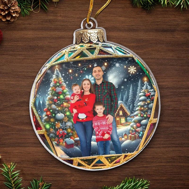Custom Photo May Your Holidays Be Merry And Bright - Family Personalized Custom Ornament - Acrylic Custom Shaped - Christmas Gift For Family Members