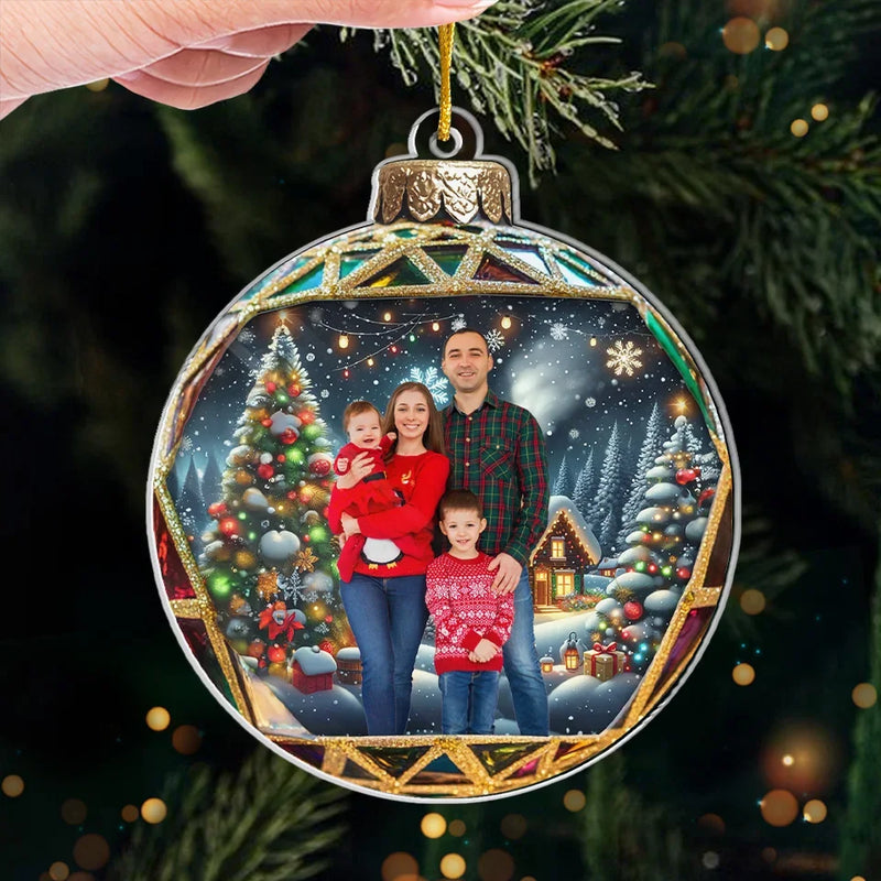 Custom Photo May Your Holidays Be Merry And Bright - Family Personalized Custom Ornament - Acrylic Custom Shaped - Christmas Gift For Family Members