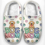 Custom Name Dog Mom Gifts for Women - Personalized Fluffy Slipper