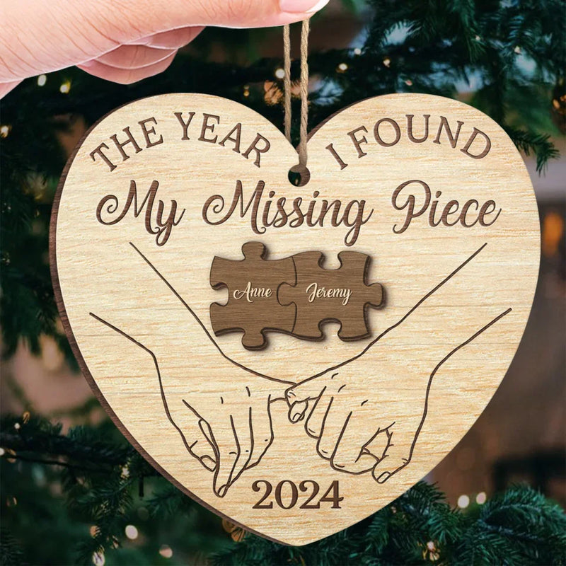 Christmas Love, Wrapped In Your Arms - Couple Personalized Custom Ornament - Wood Custom Shaped - Christmas Gift For Husband Wife, Anniversary