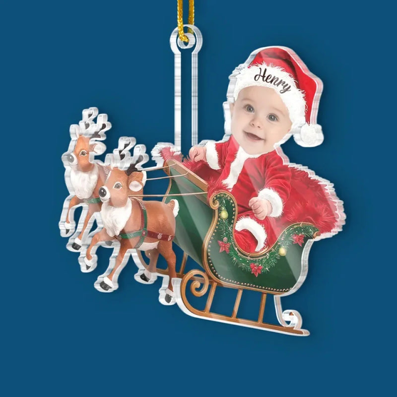Custom Photo Tiny Claus Has Come To Bring Holiday Magic - Family Personalized Custom Ornament - Acrylic Custom Shaped - Christmas Gift For Baby Kids, Newborn Baby, First Christmas