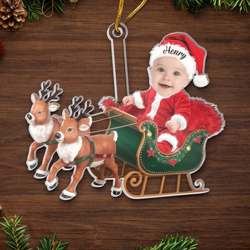Custom Photo Tiny Claus Has Come To Bring Holiday Magic - Family Personalized Custom Ornament - Acrylic Custom Shaped - Christmas Gift For Baby Kids, Newborn Baby, First Christmas