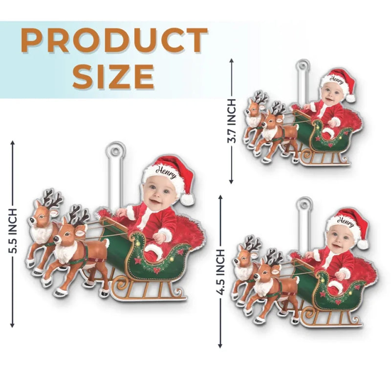 Custom Photo Tiny Claus Has Come To Bring Holiday Magic - Family Personalized Custom Ornament - Acrylic Custom Shaped - Christmas Gift For Baby Kids, Newborn Baby, First Christmas
