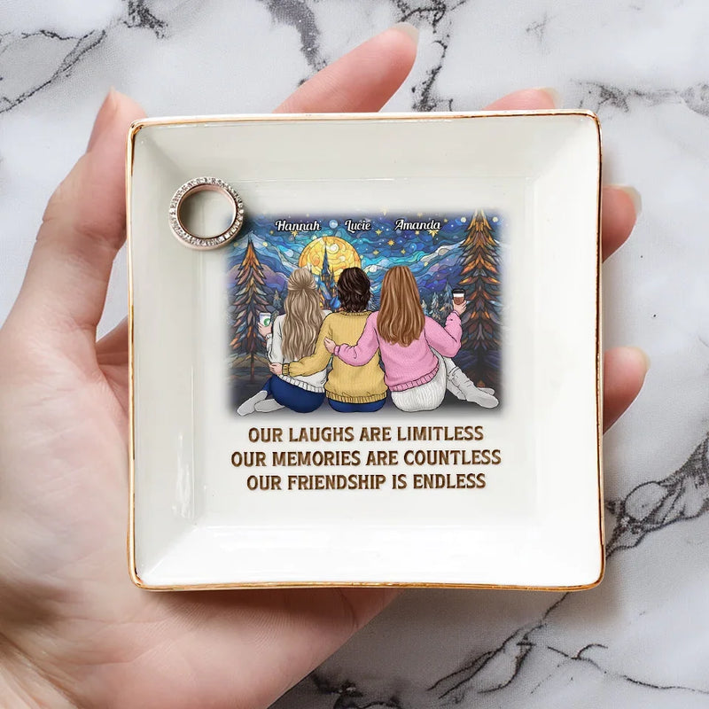 Jingle Ladies Rock - Bestie Personalized Custom Jewelry Dish - Christmas Gift For Best Friends, BFF, Sisters