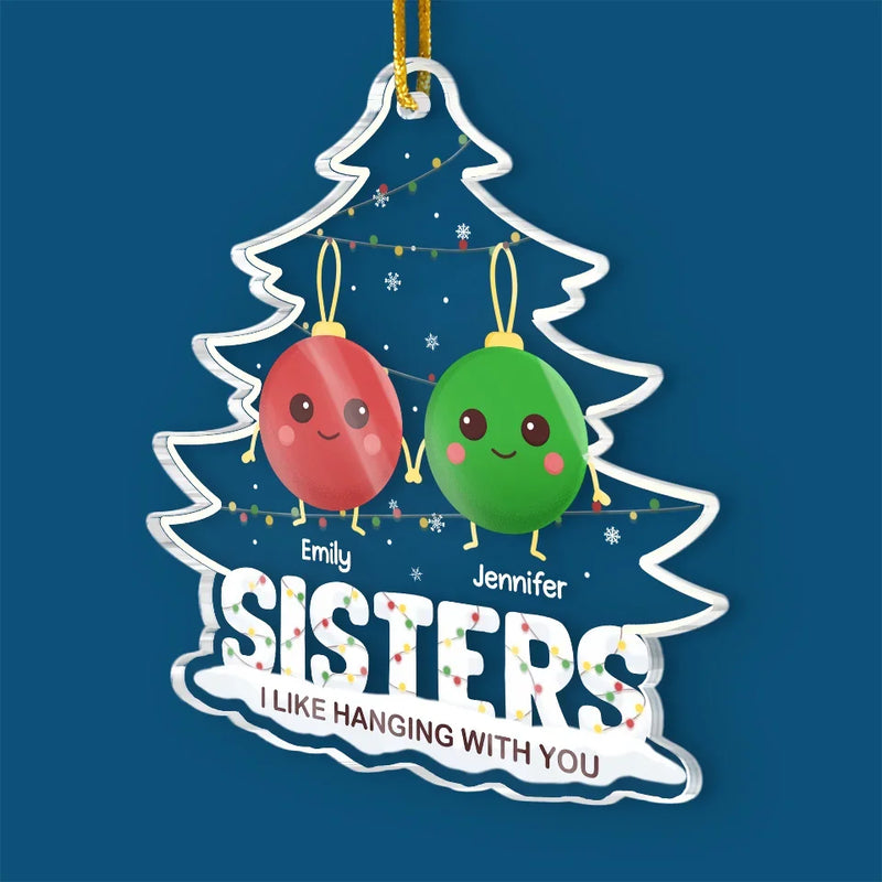Best Friends Make The Holidays Sparkle - Bestie Personalized Custom Ornament - Acrylic Custom Shaped - Christmas Gift For Best Friends, BFF, Sisters