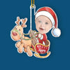Custom Photo Tiny Santa, Big Christmas Spirit - Family Personalized Custom Ornament - Acrylic Custom Shaped - Christmas Gift For Baby Kids, Newborn Baby