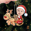 Custom Photo Tiny Santa, Big Christmas Spirit - Family Personalized Custom Ornament - Acrylic Custom Shaped - Christmas Gift For Baby Kids, Newborn Baby