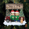 Celebrating The Moments That Bring Us Closer - Couple Personalized Custom Ornament - Acrylic Custom Shaped - Christmas Gift For Husband Wife, Anniversary, Pet Owners, Pet Lovers