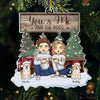 Celebrating The Moments That Bring Us Closer - Couple Personalized Custom Ornament - Acrylic Custom Shaped - Christmas Gift For Husband Wife, Anniversary, Pet Owners, Pet Lovers