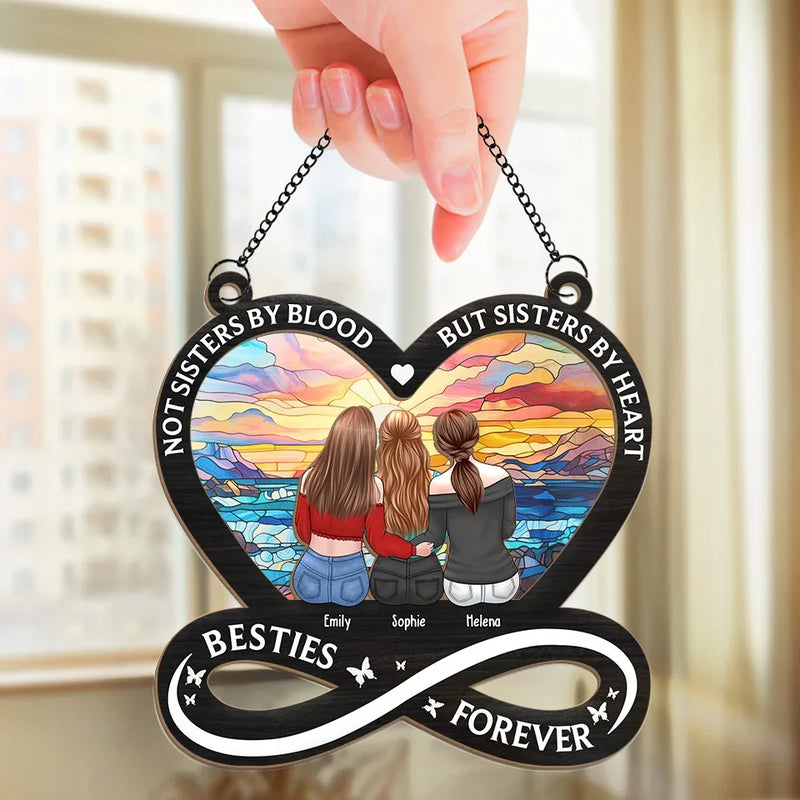 Distance Means So Little, When Someone Means So Much - Bestie Personalized Window Hanging Suncatcher Ornament - Gift For Best Friends, BFF, Sisters