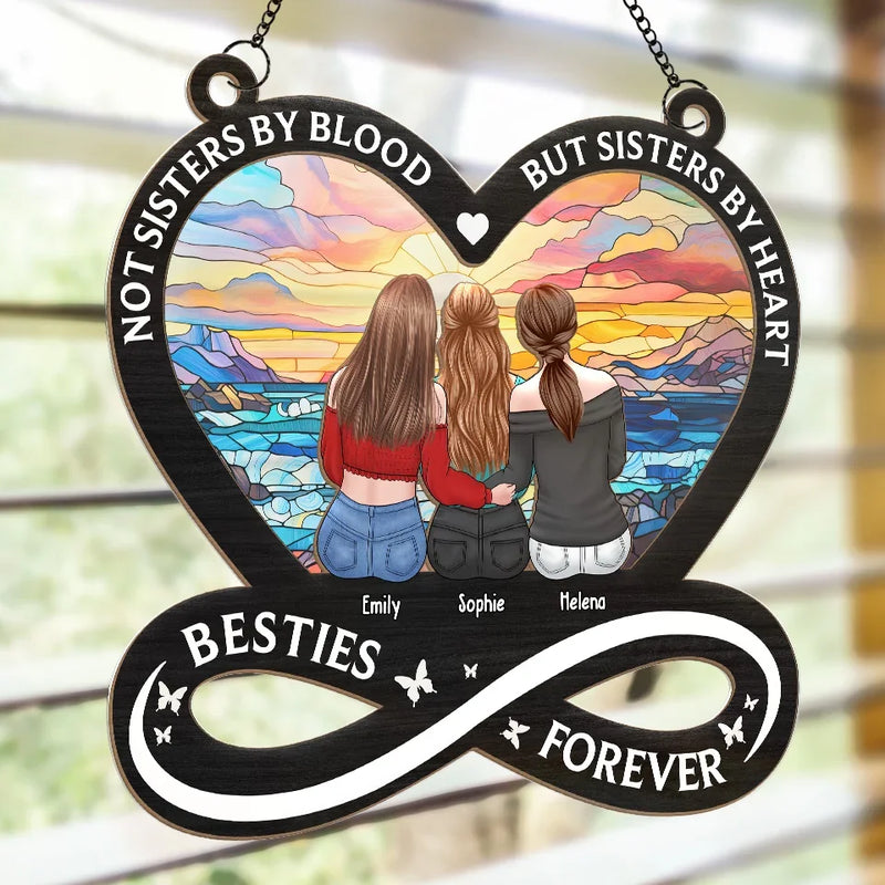 Distance Means So Little, When Someone Means So Much - Bestie Personalized Window Hanging Suncatcher Ornament - Gift For Best Friends, BFF, Sisters