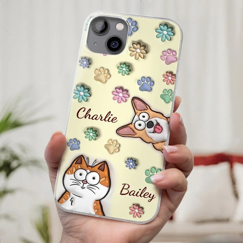 My Pet’s Happiness Is My Daily Mission - Dog & Cat Personalized Custom 3D Inflated Effect Printed Clear Phone Case - Gift For Pet Owners, Pet Lovers