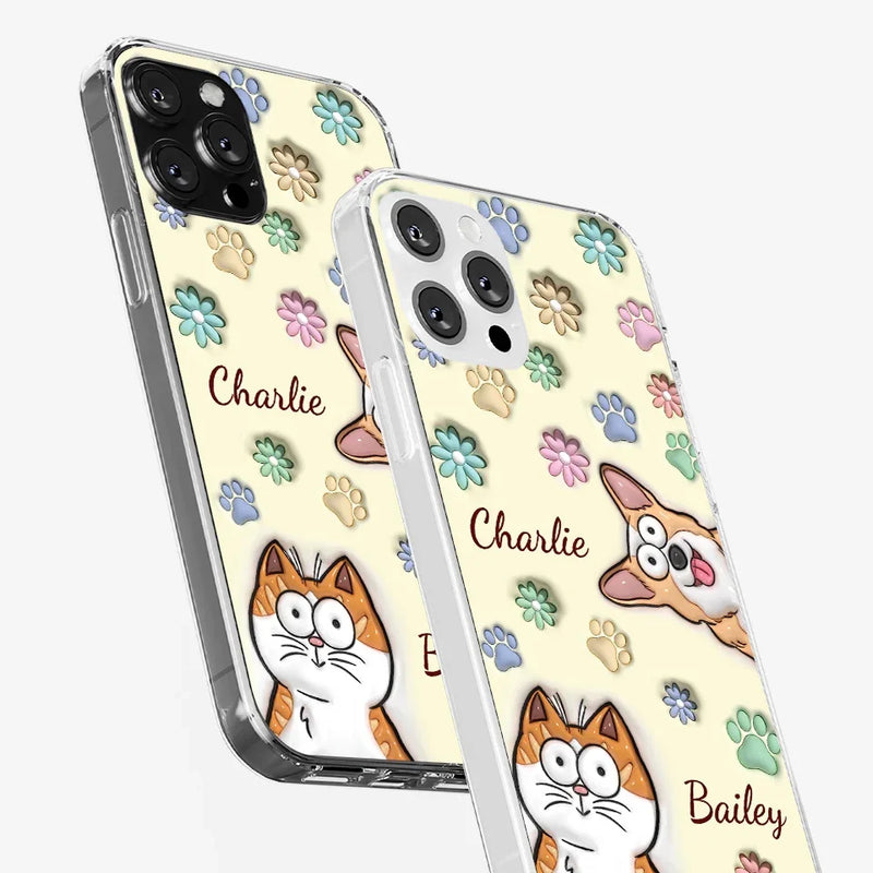 My Pet’s Happiness Is My Daily Mission - Dog & Cat Personalized Custom 3D Inflated Effect Printed Clear Phone Case - Gift For Pet Owners, Pet Lovers