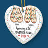 I Dream Of Growing Old Together With You - Couple Personalized Custom Ornament - Ceramic Heart Shaped - Christmas Gift For Husband Wife, Anniversary