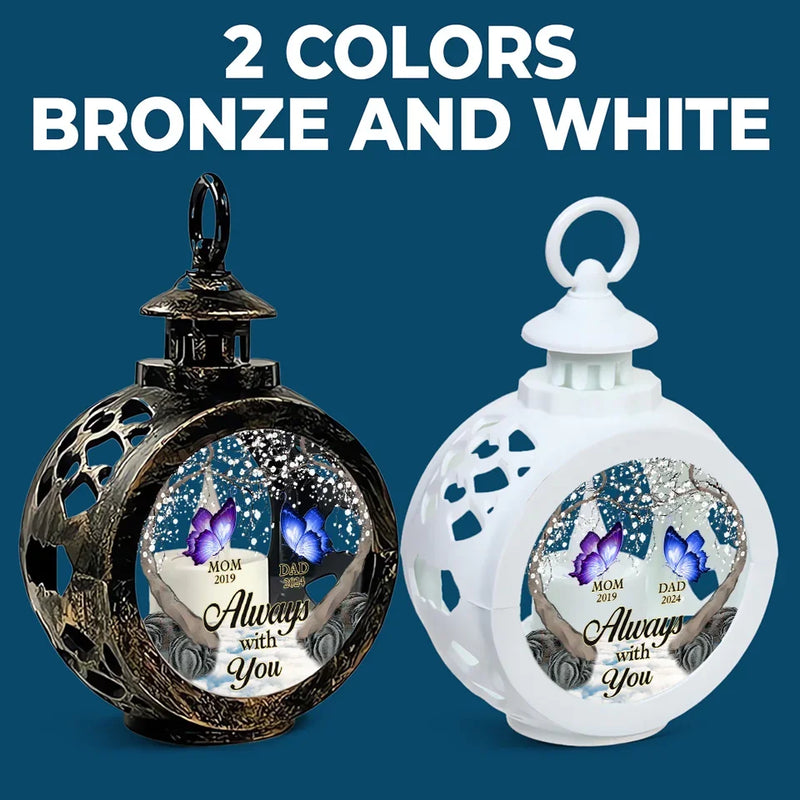 Custom Memorial Butterfly Remembrance Gifts - Personalized Candlelight Lantern Ornament