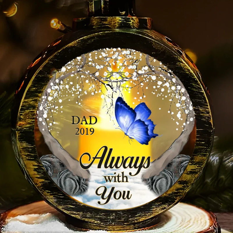 Custom Memorial Butterfly Remembrance Gifts - Personalized Candlelight Lantern Ornament