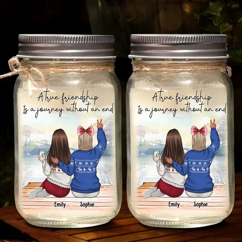 Custom Name Friendship Gifts for Best Friends - Personalized Mason Jar Light