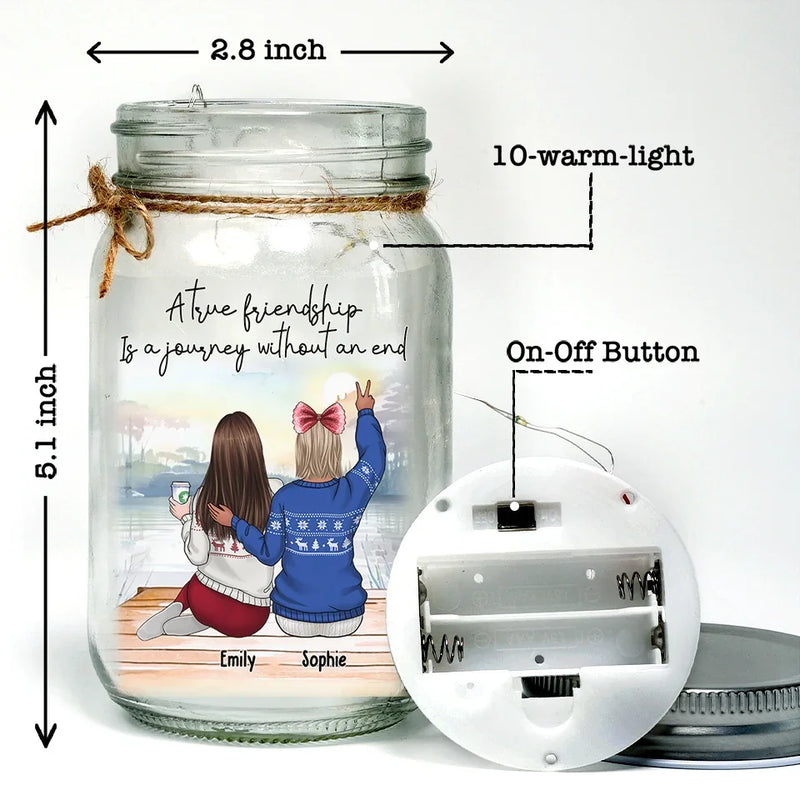 Custom Name Friendship Gifts for Best Friends - Personalized Mason Jar Light
