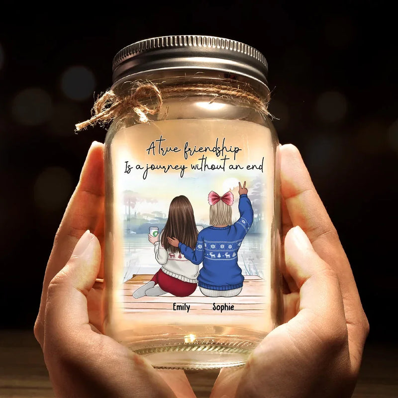 Custom Name Friendship Gifts for Best Friends - Personalized Mason Jar Light