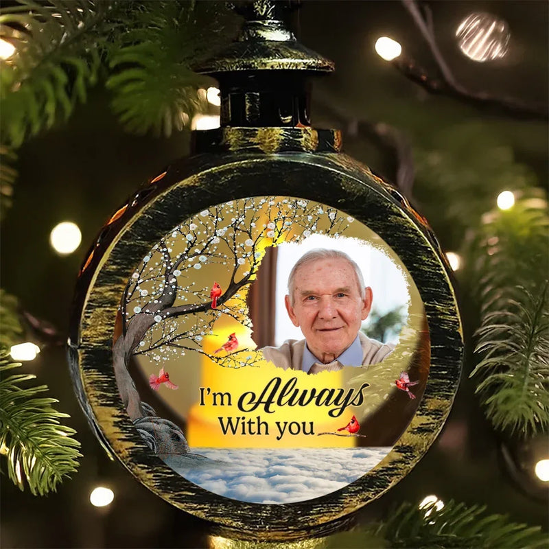 Custom Photo Memorial Keepsake - Personalized Candlelight Lantern Ornament