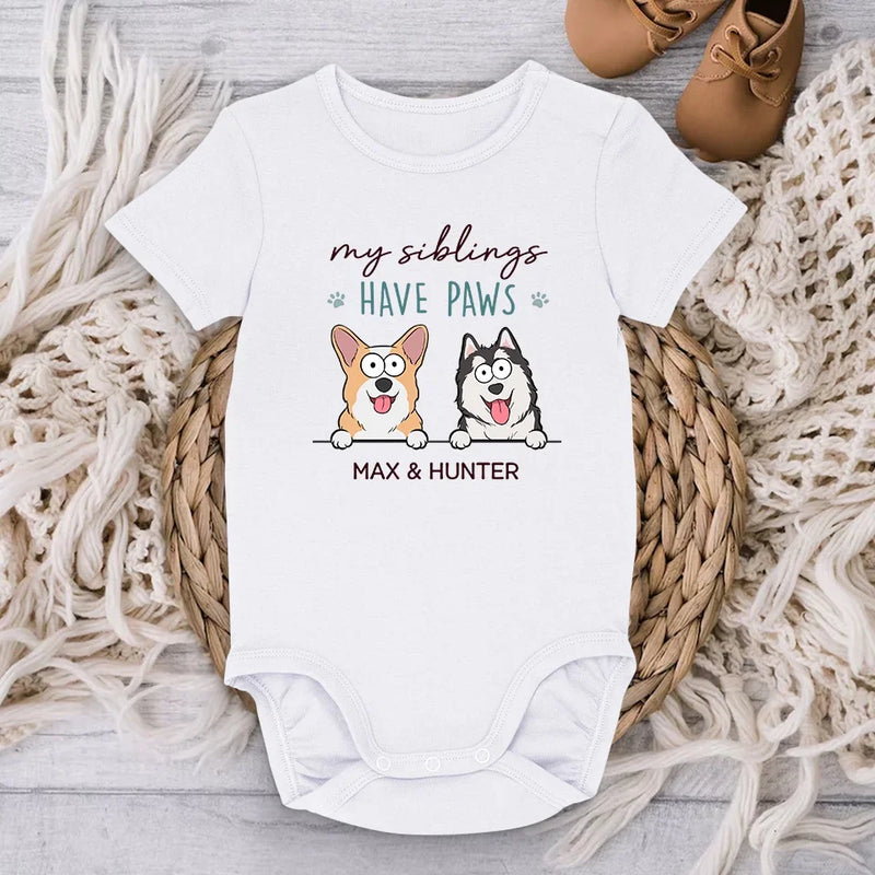 A Baby’s First Protector Wears Fur - Dog & Cat Personalized Custom Baby Onesie - Baby Shower Gift, Gift For Pet Owners, Pet Lovers