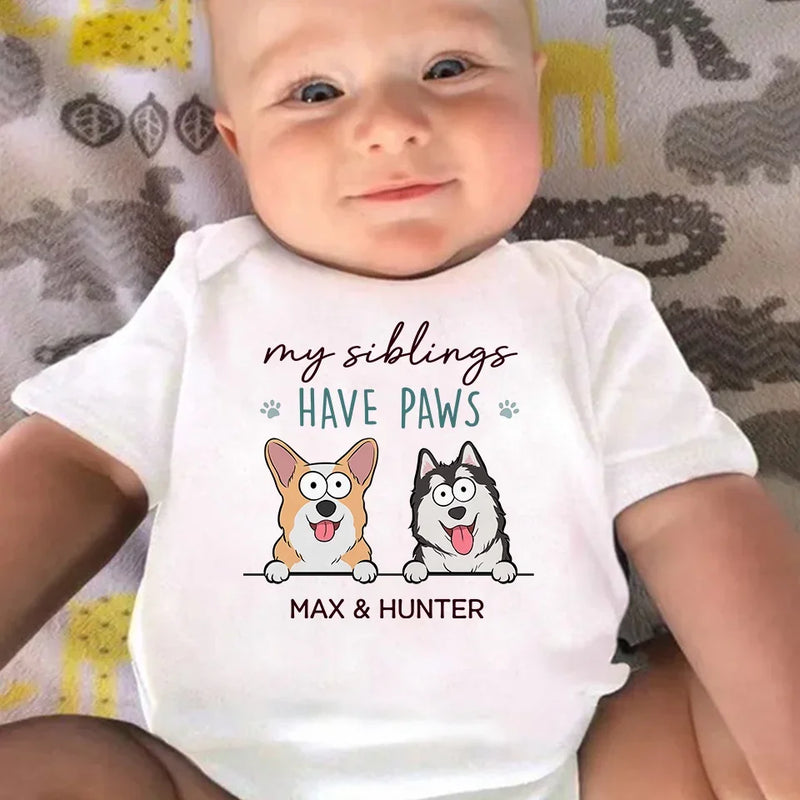 A Baby’s First Protector Wears Fur - Dog & Cat Personalized Custom Baby Onesie - Baby Shower Gift, Gift For Pet Owners, Pet Lovers
