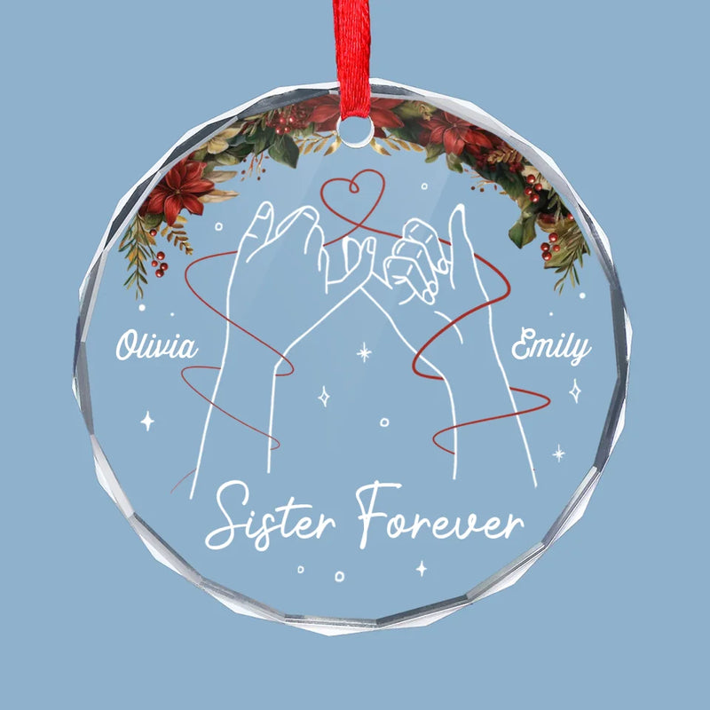 Life Is Better With You By My Side - Bestie Personalized Custom Circle Glass Ornament - Christmas Gift For Best Friends, BFF, Sisters