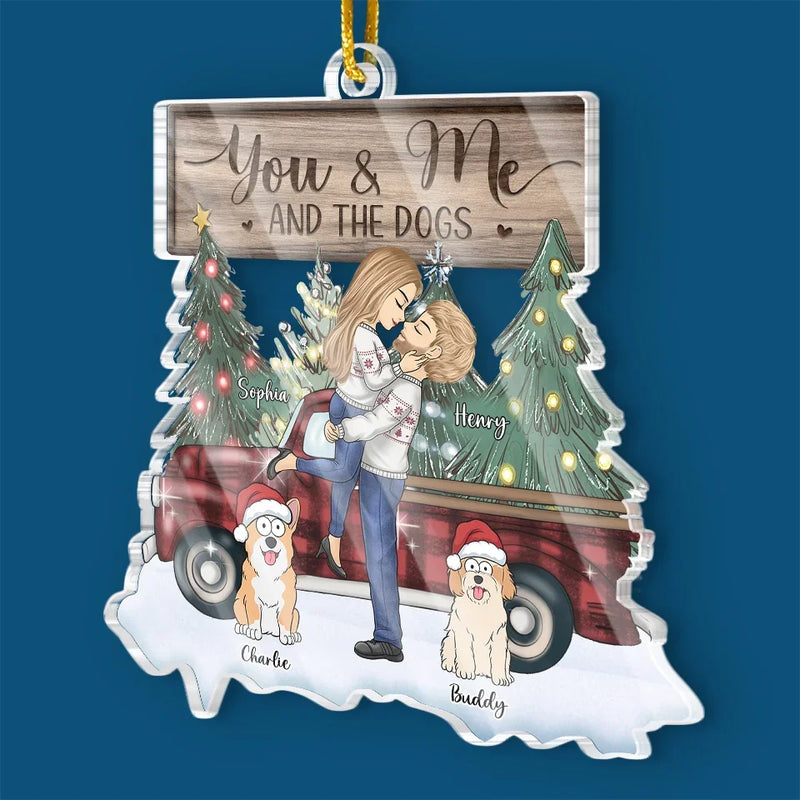 Thanks Fur The Christmas Memories - Couple Personalized Custom Ornament - Acrylic Custom Shaped - Christmas Gift For Husband Wife, Anniversary, Pet Owners, Pet Lovers