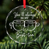 We Make The Perfect Blend, My Best-Tea - Bestie Personalized Custom Circle Glass Ornament - Christmas Gift For Best Friends, BFF, Sisters