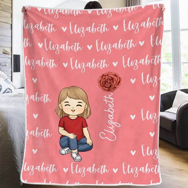 Kids Fill Our Hearts With Joy - Family Personalized Custom Blanket - Christmas Gift For Family Members