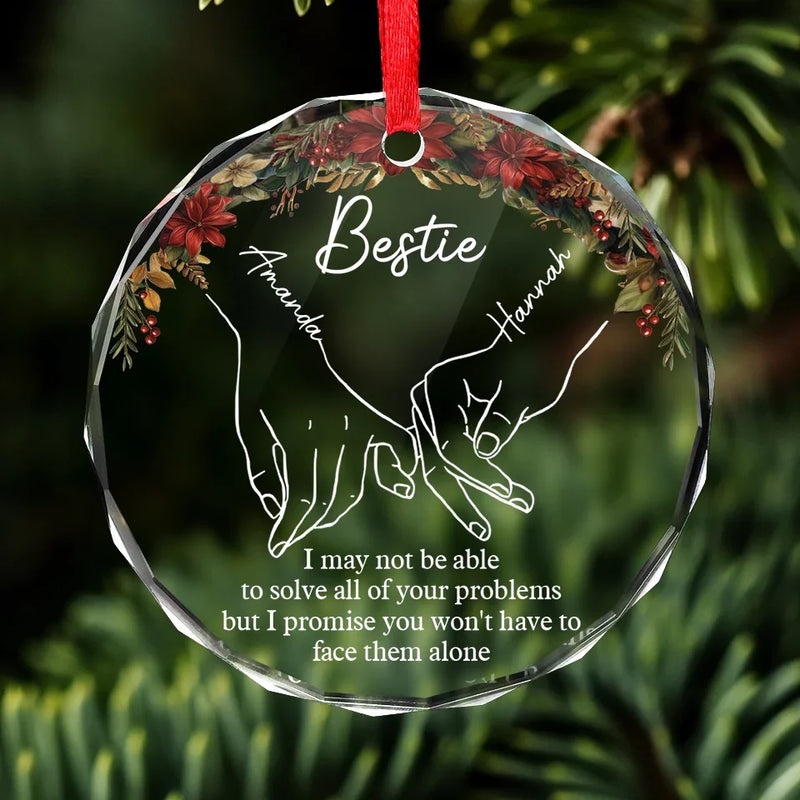A True Friend Is The Greatest Of All Blessings - Bestie Personalized Custom Circle Glass Ornament - Christmas Gift For Best Friends, BFF, Sisters