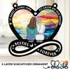 Our Friendship Is A Treasure I Cherish - Bestie Personalized Window Hanging Suncatcher Ornament - Gift For Best Friends, BFF, Sisters