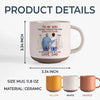 Cheers To You As You Step Into Fatherhood - Family Personalized Custom Printed Pottery Mug - Gift For Son, Grandson