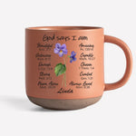 Custom Name Christian Affirmation Gifts - Personalized Pottery Mug