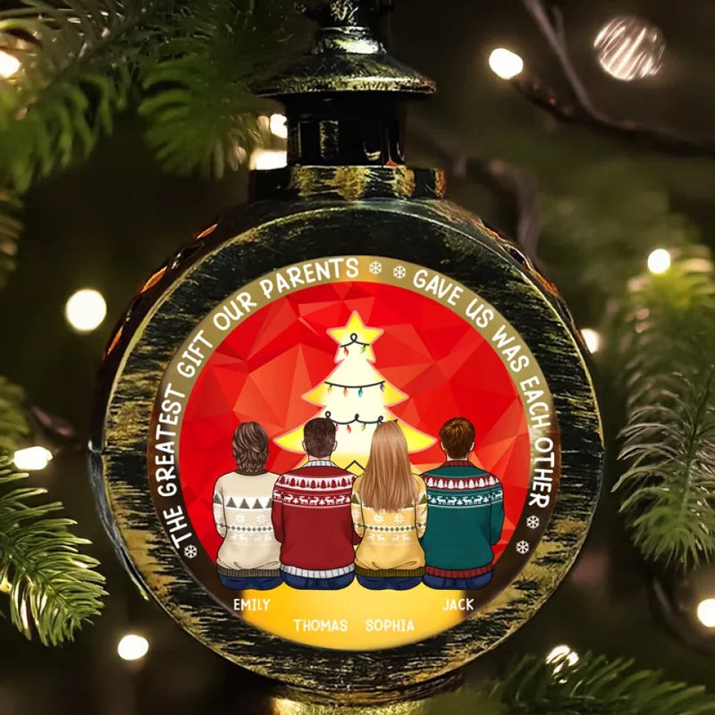 Custom Name Christmas Family Gifts - Personalized Candlelight Lantern Ornament