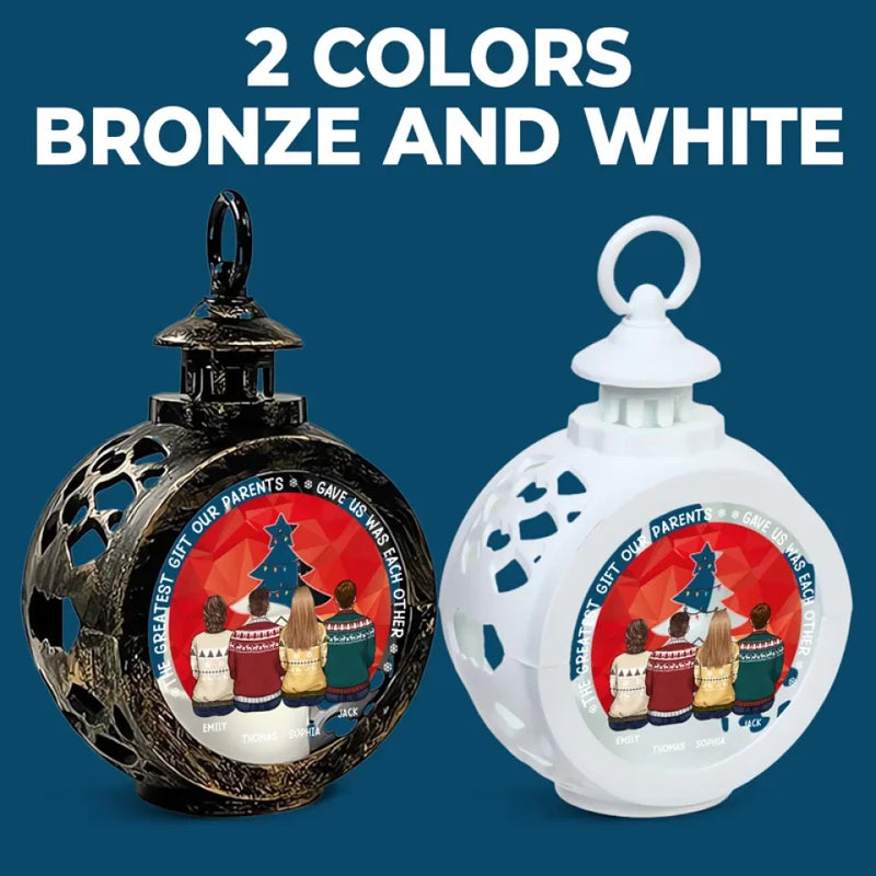 Custom Name Christmas Family Gifts - Personalized Candlelight Lantern Ornament