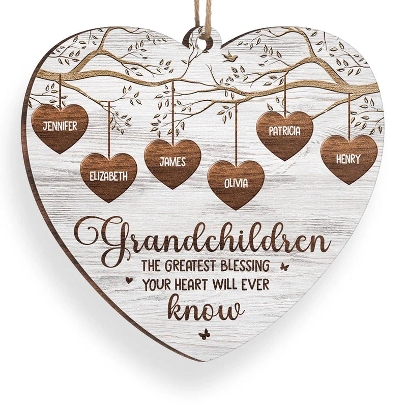 Grandma's Love Is Forever In Bloom - Family Personalized Custom Ornament - Wood Custom Shaped - Christmas Gift For Grandma